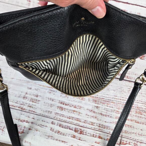 Kate Spade Jackson Street Melisse Handbag Black Leather Crossbody Purse Timeless - Picture 12 of 16